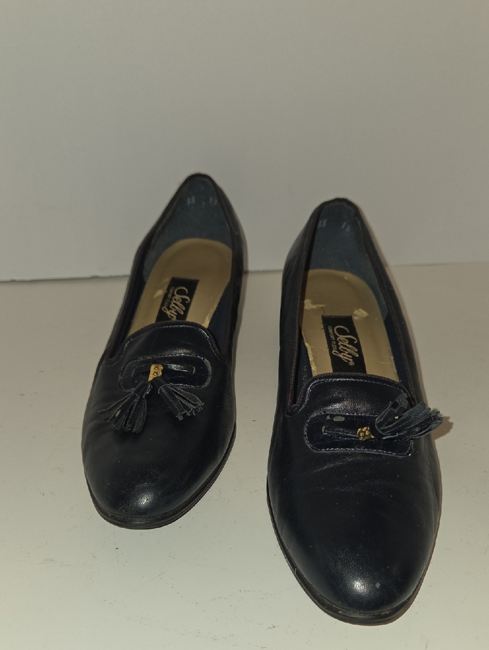 Selby Black Leather Tassel Loafers Slip On Vintage Size 7